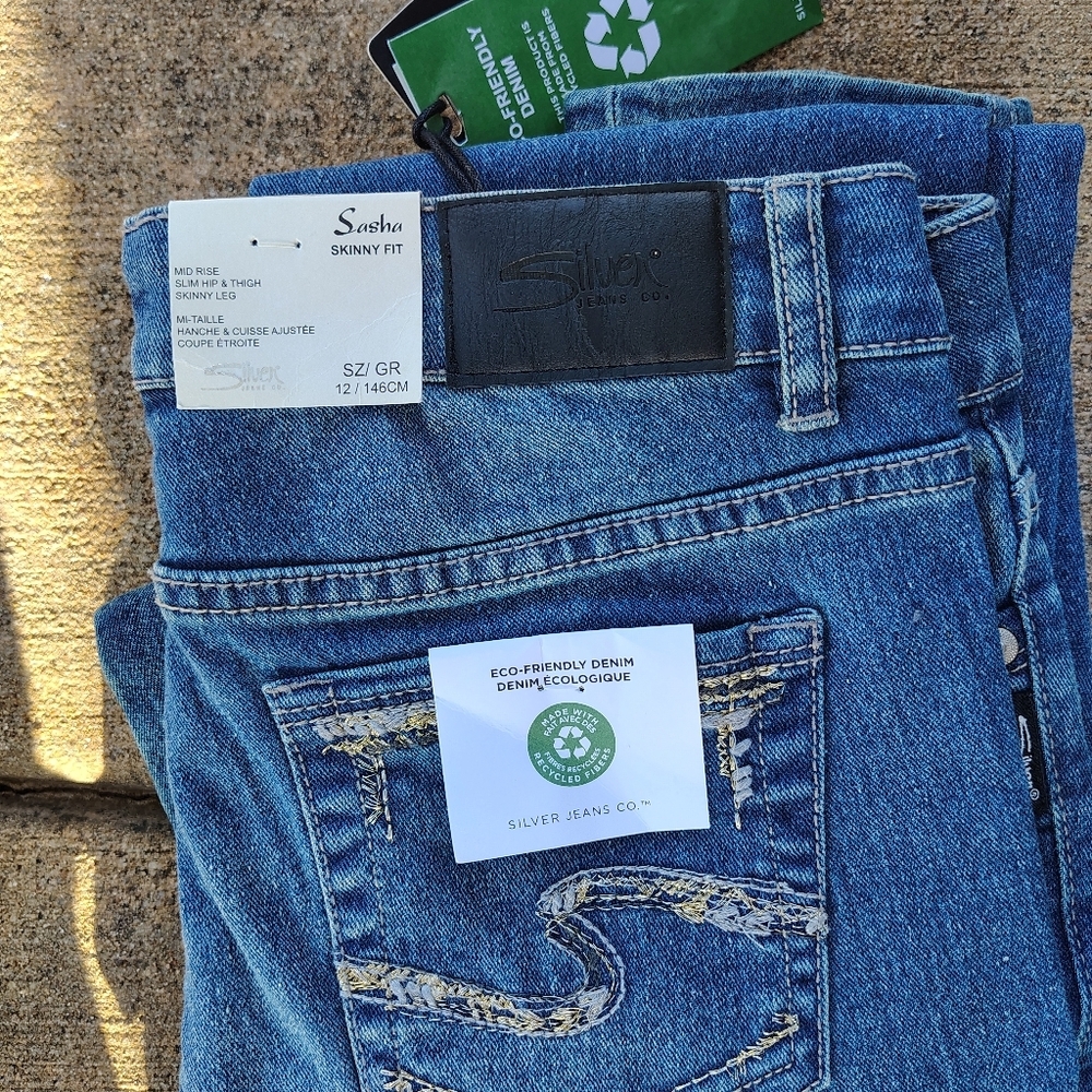 Silver Jeans Co. Blue Skinny Fit Jeans Girls Size 12 NWT